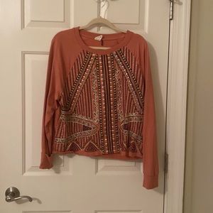 Anthropologie Akemi + Kin Embroidered Sweatshirt